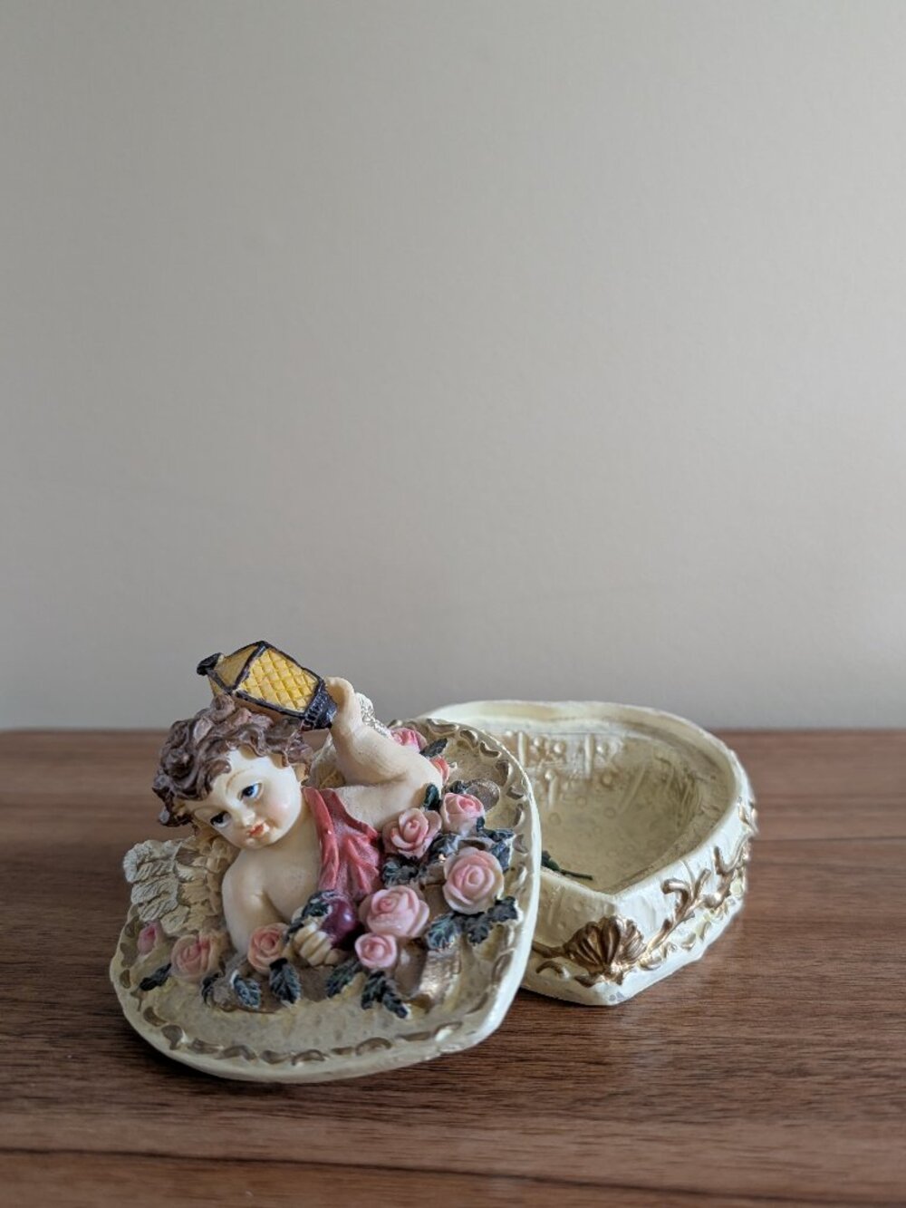 4/$25 CHERUB ANGEL VINTAGE TRINKET BOX